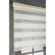 Bizden Perde Krem Mikro Pileli Zebra Stor Kaliteli Güneşlik Perdeler