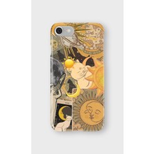 Karsu Design iPhone Se Uyumlu Baskılı Şeffaf Telefon Kılıfı | Koleksiyon: Boho Sun And Moon
