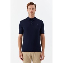Sabri Özel Lacivert Pamuklu Pike Slim Fit Polo Yaka T-shirt