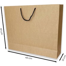 ABB Matbaa 2 Adet Kraft Karton Ipli Çanta Karton Poşet (45X37X12) - Ip Rengi Seçilebilir