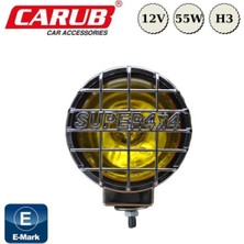 Sis Lambası 4x4 12V H3 Yuvarlak Krom Nikelaj Sarı 16X13CM Emark Belge Pınuk Saksesuar