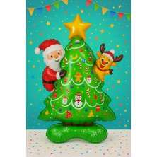 Eng Parti Dünyası Noel Baba ve Ren Geyiği Figürlü Yılbaşı Ağacı Folyo Balon Eng-39