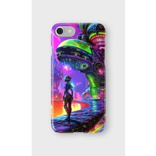 Karsu Design iPhone 8 Uyumlu Baskılı Şeffaf Telefon Kılıfı | Koleksiyon: Cyberpunk Theme