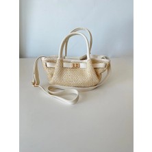 Lina Gerçek Hasır El ve Kadın Omuz Çantası