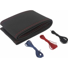 Direksiyon Kılıfı Dikmeli Pedli 48CM Noktalı Kırmızı D132 Pınuk Saksesuar