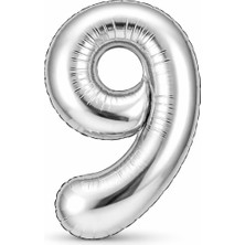 Eng Parti Dünyası Gümüş Rakam Folyo Balon 0–9 | Parlak Gümüş Doğum Günü ve Parti Balonu