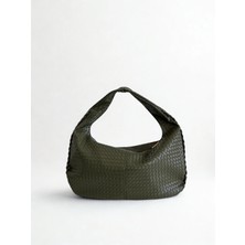 Milano Örgü Desen Kadın Omuz Çantası(En;51 Cm*boy;30 Cm)