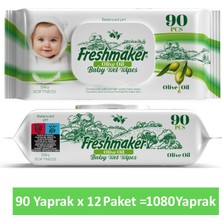 Freshmaker Islak Havlu Zeytinyağlı Sensitive Kapaklı 1080 Yaprak