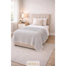 Isessia Miora Zigzak Desenli Tek Kişilik Bohem Yatak Örtüsü | 155 x 200 cm