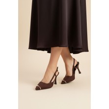 Pisagor Papuçcity Sprs 03402 Arkası Açık Topuklu Stiletto Abiye Ayakkabı