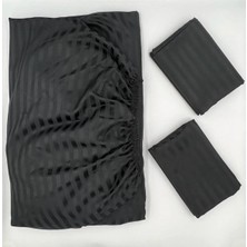 Pınarhome collection Saten Lastikli Çarşaf + Kapaklı Yastık Kılıfı (Yüksek Köşe Derinliği ) ***son Trend***