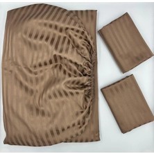 Pınarhome collection Saten Lastikli Çarşaf + Kapaklı Yastık Kılıfı (Yüksek Köşe Derinliği ) ***son Trend***