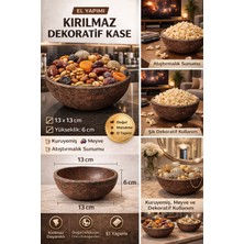 El Yapımı Kırılmaz Dekoratif Küçük Kase | Sunum ve Kuruyemiş Kasesi 13 cm