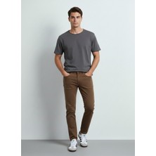 Little Big Ltb Benado Erkek Kısa Kollu Sıfır Yaka Basic Antrasit  T-Shirt