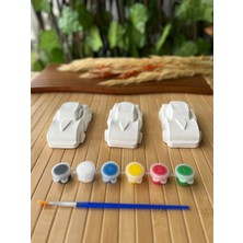 Perivar Taş Boyama Seti –  10CM Araba Figürlü 3’lü Çocuk Boyama Aktivite Seti