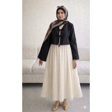 Cng Moda Bağlamalı Etek Üstü Kimono Gömlek