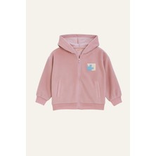 Lucky Baby Kids Kız Çocuk Kapşonlu Fermuarlı Polar Ikili Takım - Pembe