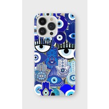 Karsu Design iPhone 16 Pro Uyumlu Baskılı Şeffaf Telefon Kılıfı | Koleksiyon: Minimal Evil Eye