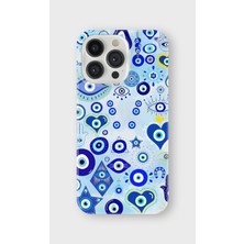 Karsu Design iPhone 15 Pro Uyumlu Baskılı Şeffaf Telefon Kılıfı | Koleksiyon: Minimal Evil Eye