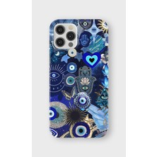 Karsu Design iPhone 12 Pro Max Uyumlu Baskılı Şeffaf Telefon Kılıfı | Koleksiyon: Minimal Evil Eye