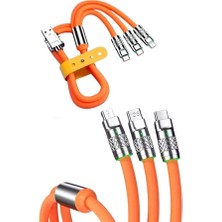 Uslucan Alışveriş Çoklu Şarj Kablosu USB Type-C Ios Uyumlu 120W Hızlı Şarj Kablosu