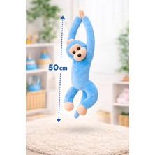 Duman Oyuncak 50 cm Uzun Kollu Peluş Maymun – Cırt Cırtlı Eller, Asılabilir Yumuşak Oyuncak (Mavi)