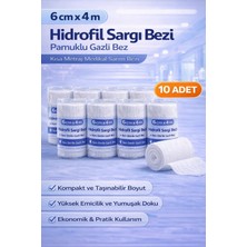 Uslucan Alışveriş 6 cm x 4 M Hidrofil Sargı Bezi Pamuklu Gazlı Bez Kısa Metraj Medikal Sarım Bezi 10 Adet