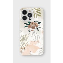 Karsu Design iPhone 16 Pro Max Uyumlu Baskılı Şeffaf Telefon Kılıfı | Koleksiyon: Minimal Floral Line Art