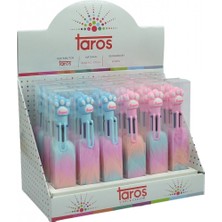 Taros Unick Color Tükenmez Kalem Pvc Kutu Pati Çoklu Peluş 7512 (24 Lü Paket)
