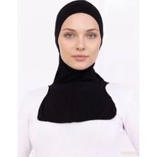Alivascarf Siyah Ninja Bone Boyunluklu Likralı Sporcu Bonesi Kadın Pratik Tesettür Hijab Başörtü