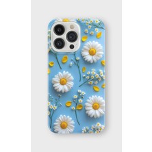 Karsu Design iPhone 16 Pro Max Uyumlu Baskılı Şeffaf Telefon Kılıfı | Koleksiyon: Soft Daisy