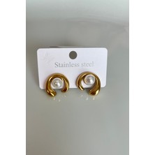 Goccias Paslanmaz Çelik Sarmal Inci Küpe