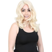 Bigelal Kahkülsüz Fiber Sen Orta Boy Daalı Peruk / Platin