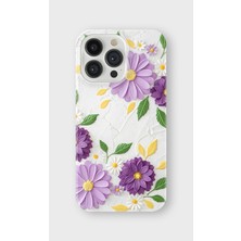 Karsu Design iPhone 15 Pro Uyumlu Baskılı Şeffaf Telefon Kılıfı | Koleksiyon: Pastel Flower Patterns
