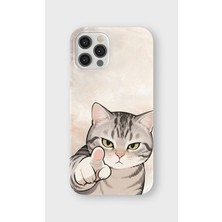 Karsu Design iPhone 12 Pro Uyumlu Baskılı Şeffaf Telefon Kılıfı | Koleksiyon: Minimal Cat Line Art