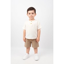 Lucky Baby Kids Kahve Şortlu Müslin Takım