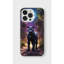 Karsu Design iPhone 15 Pro Uyumlu Baskılı Şeffaf Telefon Kılıfı | Koleksiyon: Minimal Black Panther
