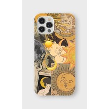Karsu Design iPhone 12 Pro Uyumlu Baskılı Şeffaf Telefon Kılıfı | Koleksiyon: Boho Sun And Moon