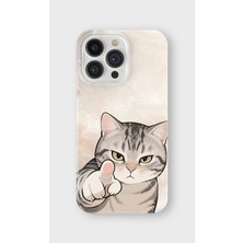 Karsu Design iPhone 14 Pro Uyumlu Baskılı Şeffaf Telefon Kılıfı | Koleksiyon: Minimal Cat Line Art