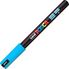 Uni-Ball Markör Boyama Kalemi Posca Boyama Kalemi Su Bazlı Poster 0.7 Mm Açık Mavi Pc-1Mr (6 Lı Paket)