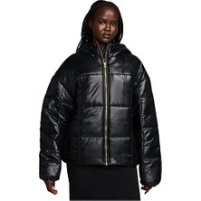 Nike Kadın Günlük Therma Fit Şişme Mont Sportswear Classic Puffer Shine FB8769-010 Siyah