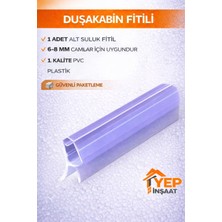 Yep İnşaat Duşakabin Alt Suluk Fitil   | 6-8 mm Cam Uyumlu Pvc Su Sızdırmaz Fitil