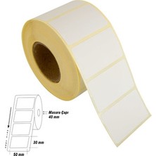 Tanex Barkod Etiketi Termal Eco 50X30 Mm 40 Mm Çap 1000 Li 1 Li (10 Lu Paket)