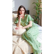 Parkbella Çiçek Desenli Fırfırlı Pijama Takımı
