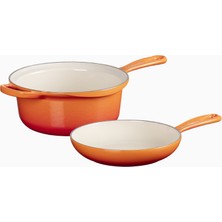 Le Creuset 2’si 1 Arada Lüks Tasarım Döküm Tencere-Tava