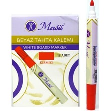 Masis Beyaz Tahta Kalemi Kırmızı Wm03-K (12 Li Paket)
