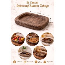 El Yapımı Kırılmaz Dekoratif Sunum Tabağı 24×17 cm