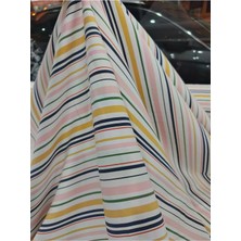 150 En Beyaz Zemin Üzerine Renkli Çizgili Viskon&pamuk