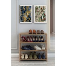 AVC Trade Pratik Kurulum 4 Raflı Ahşap Ayakkabılık - Modern Antre & Koridor Organizer