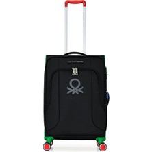 Unıted Clors Of Benetton Unisex Ultra Hafif Logo Detaylı Ithal Kumaş Kapağı Körüklü 360­ C° Döner 4 Çiftli Tekerli Valiz